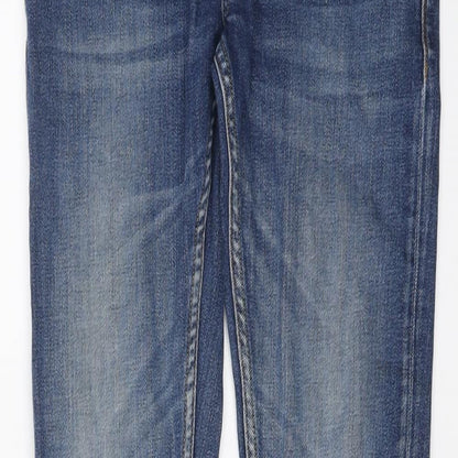 Fabulously British Womens Blue Cotton Skinny Jeans Size 28 in L31 in Regular Button