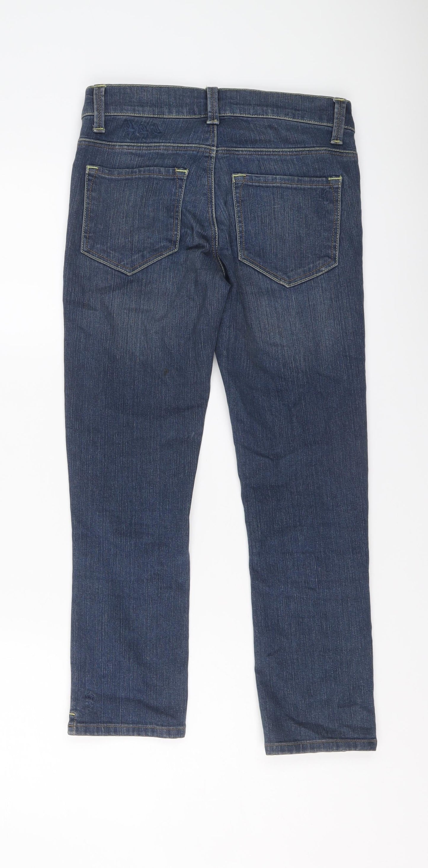 Topshop Womens Blue Cotton Straight Jeans Size 25 in L24 in Regular Button