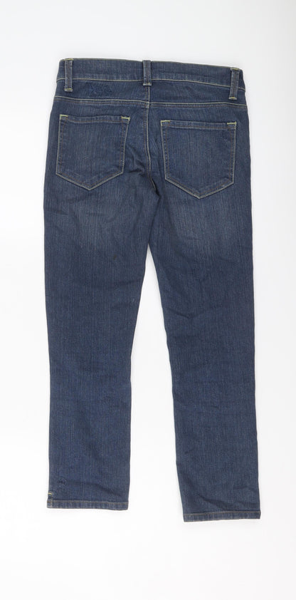 Topshop Womens Blue Cotton Straight Jeans Size 25 in L24 in Regular Button