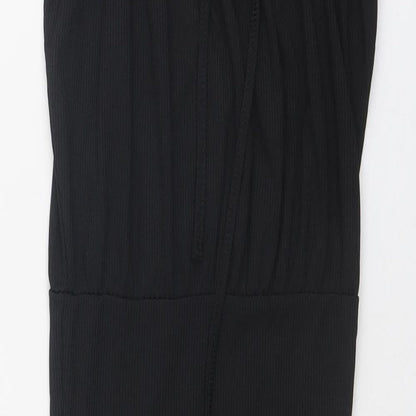 PRETTYLITTLETHING Womens Black Polyester Slip Dress Size 4 Square Neck Tie
