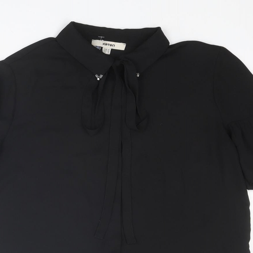 Womens UK Size 6 Koton Black Basic Blouse