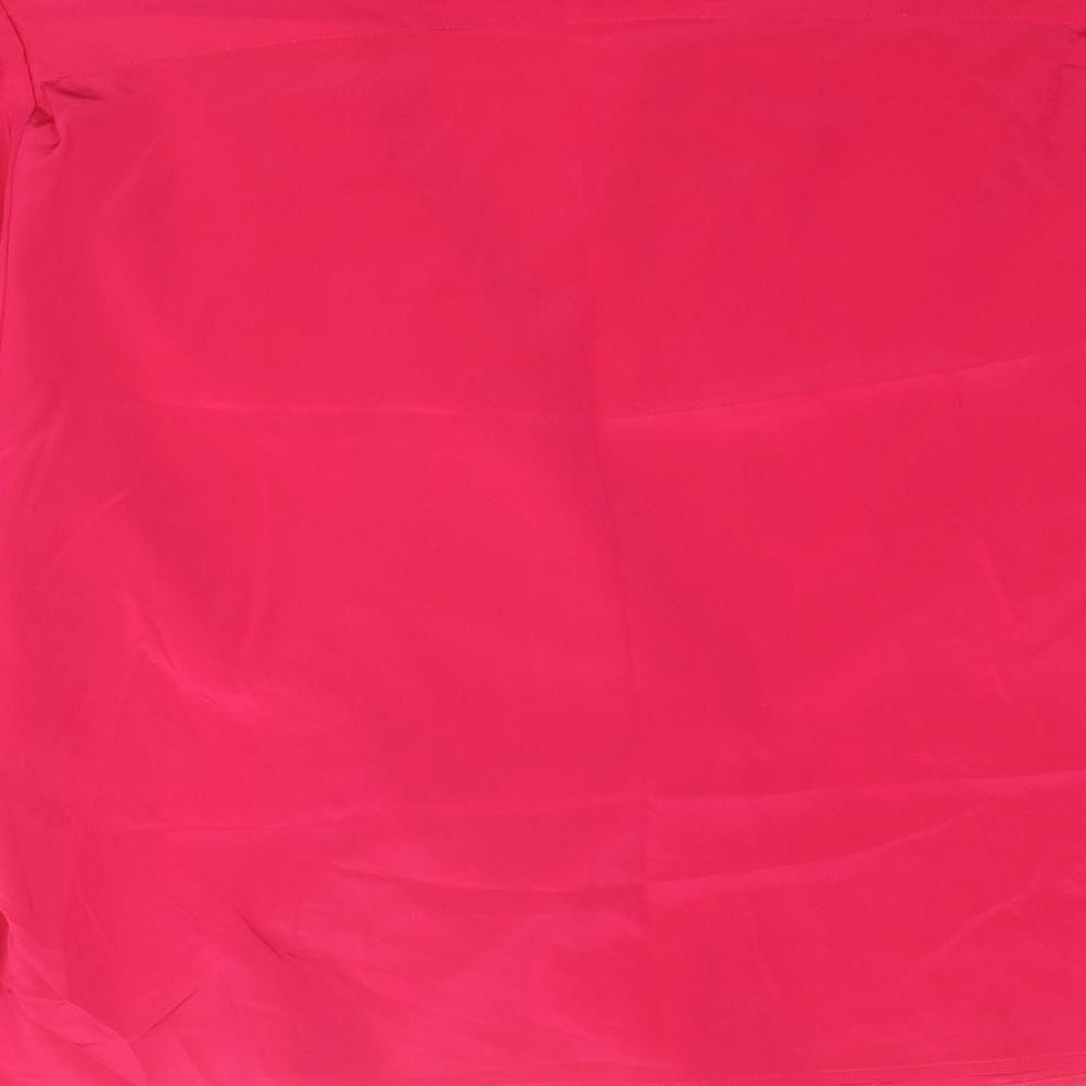 Riva Womens Pink Polyester Basic Blouse Size 12 Collared