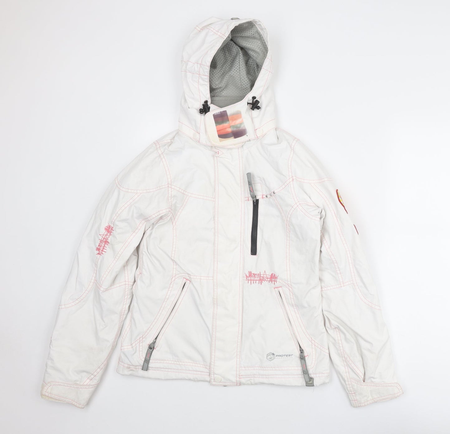 Womens UK Size XS Protest White Windbreaker Coat