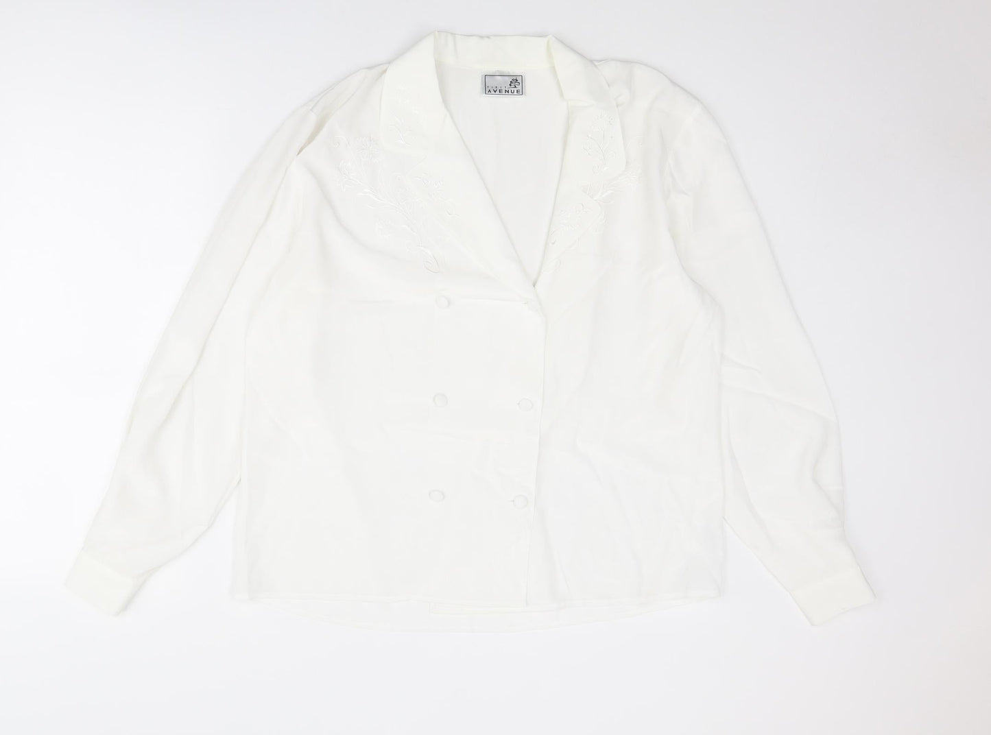 Womens UK Size 16 First Avenue White Basic Button-Up