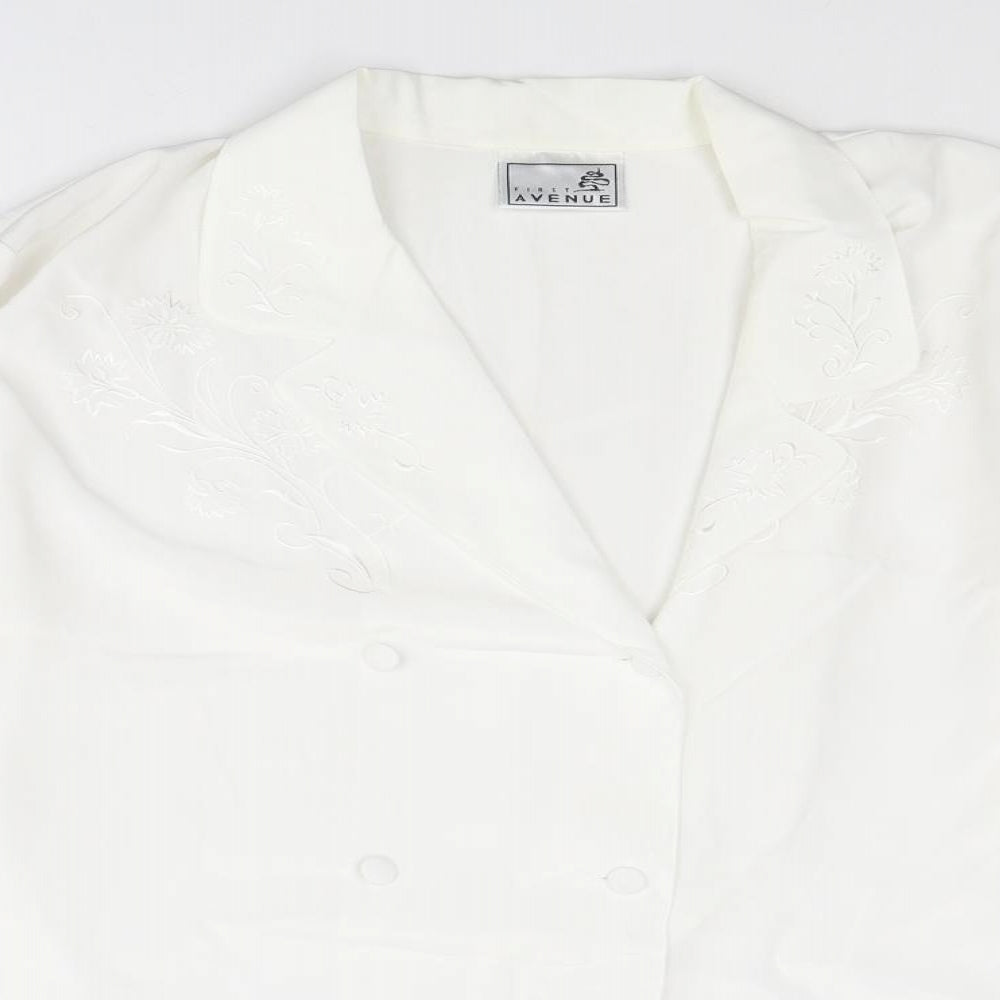 Womens UK Size 16 First Avenue White Basic Button-Up