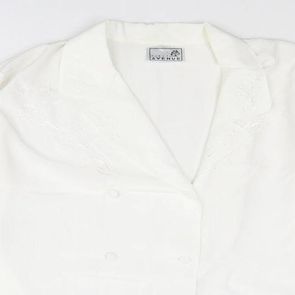 Womens UK Size 16 First Avenue White Basic Button-Up