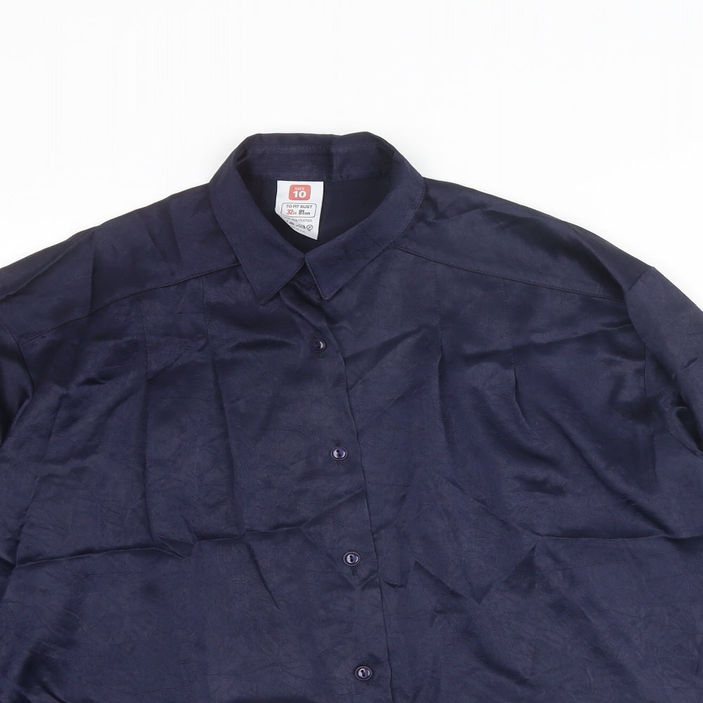 Womens UK Size 10 St Michael Blue Basic Button-Up