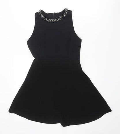 FOREVER 21 Womens Black Polyester Fit & Flare Size M Round Neck