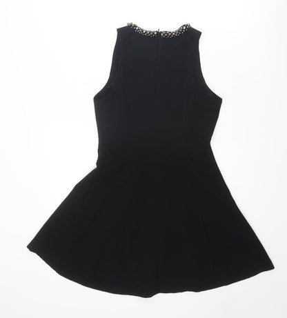 FOREVER 21 Womens Black Polyester Fit & Flare Size M Round Neck