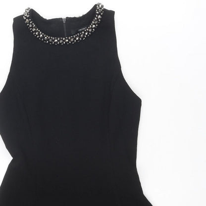 FOREVER 21 Womens Black Polyester Fit & Flare Size M Round Neck