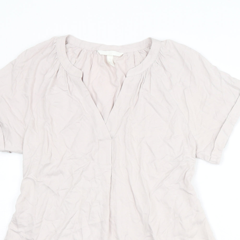 Womens UK Size S H&M Pink Basic Blouse