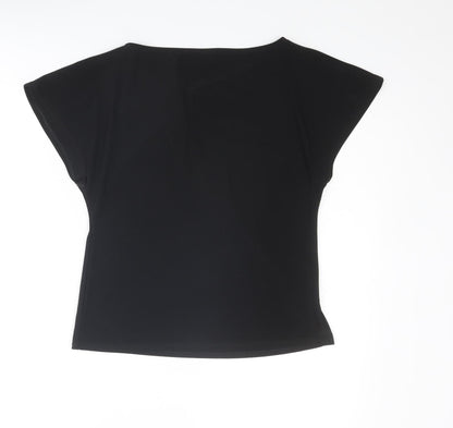 Womens UK Size S Country Casuals Black Basic Blouse