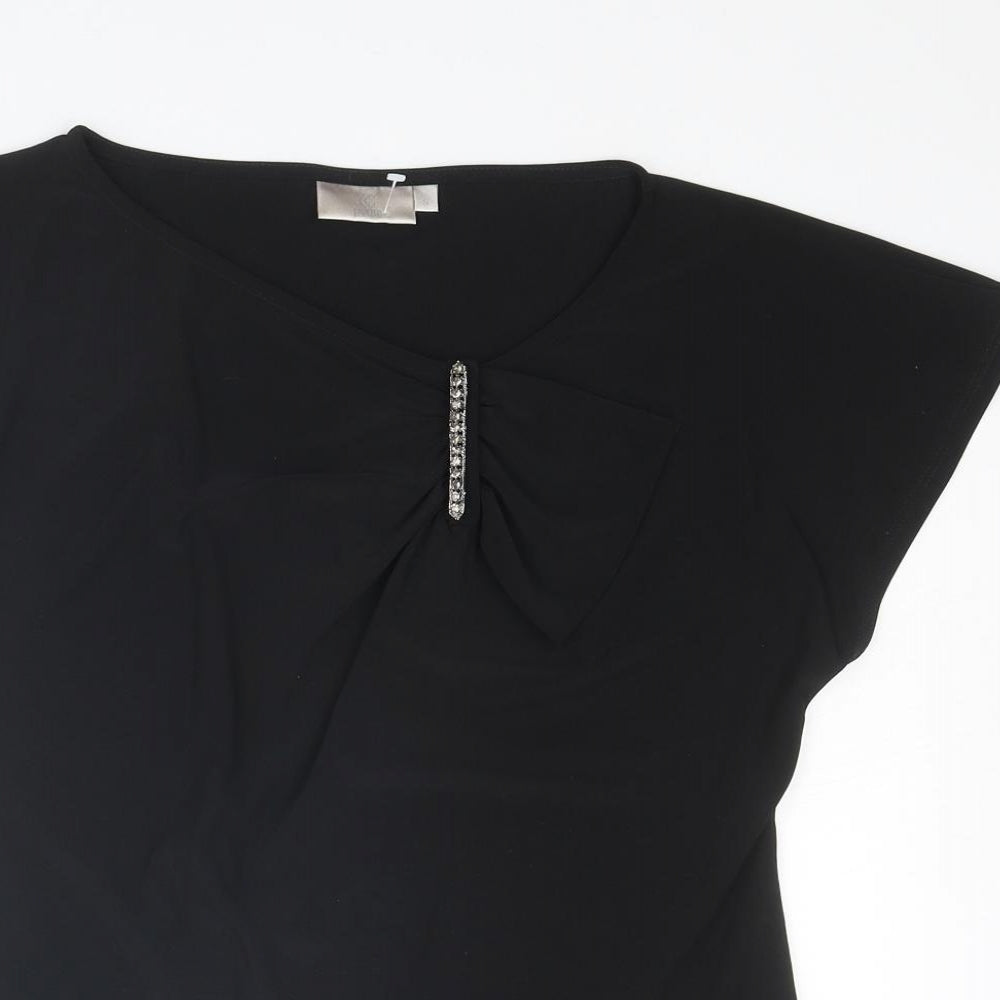 Womens UK Size S Country Casuals Black Basic Blouse