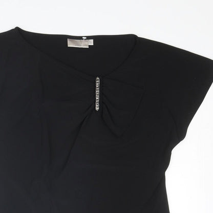 Womens UK Size S Country Casuals Black Basic Blouse