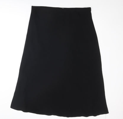 Marks and Spencer Womens Black Polyester A-Line Skirt Size 38 in