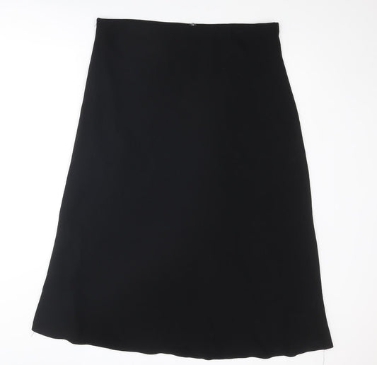 Marks and Spencer Womens Black Polyester A-Line Skirt Size 38 in