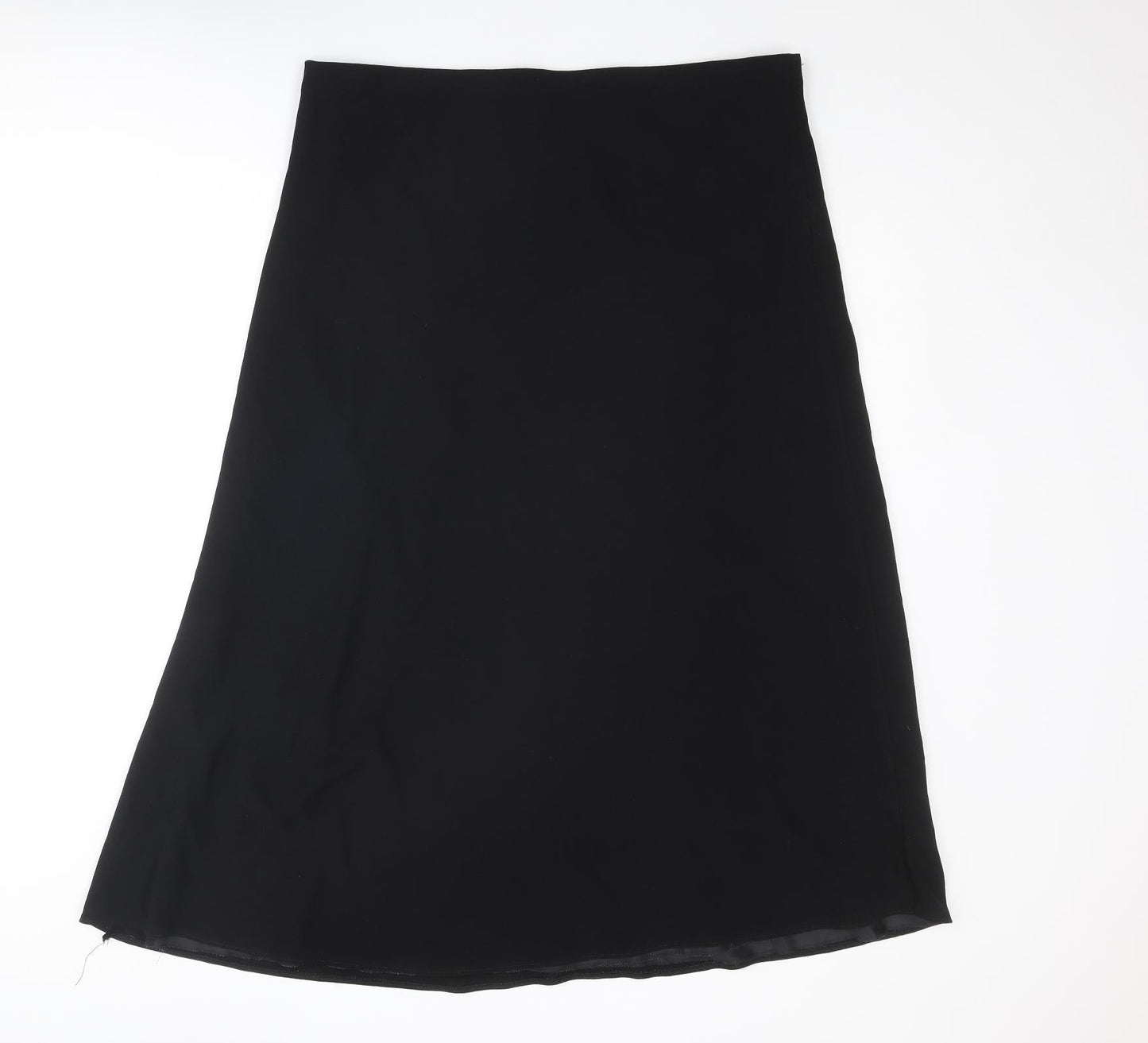 Marks and Spencer Womens Black Polyester A-Line Skirt Size 38 in