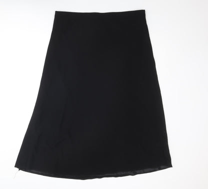 Marks and Spencer Womens Black Polyester A-Line Skirt Size 38 in