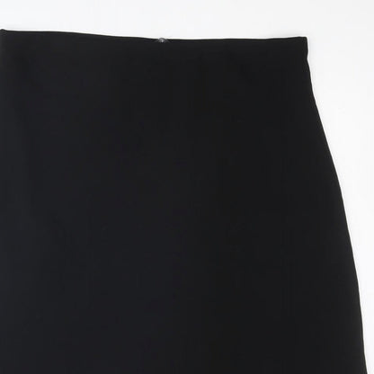 Marks and Spencer Womens Black Polyester A-Line Skirt Size 38 in
