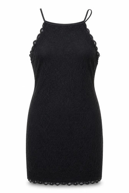 New Look Womens Black Geometric Nylon Slip Dress Size 12 Round Neck Pullover