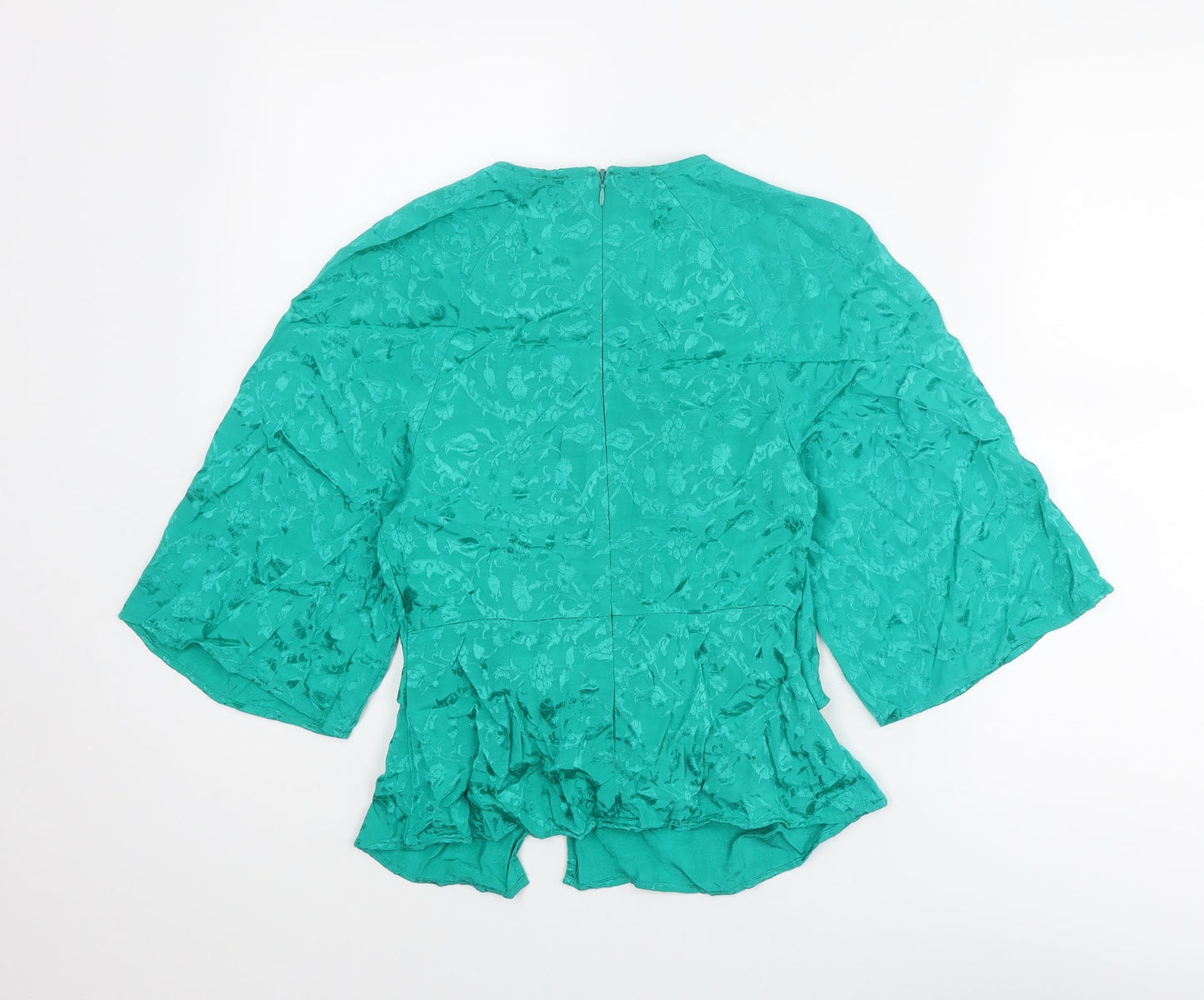 Womens UK Size 6 Topshop Green Basic Blouse
