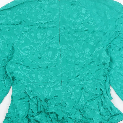 Womens UK Size 6 Topshop Green Basic Blouse
