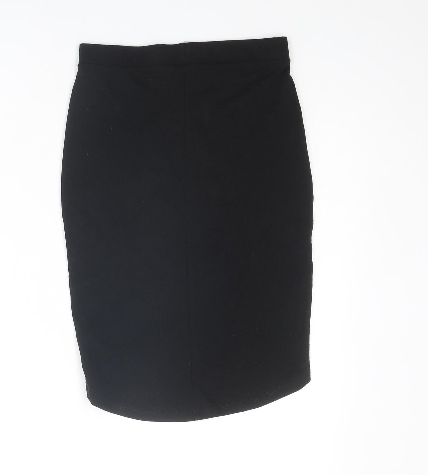 ASOS Womens Black Cotton Bandage Skirt Size 4