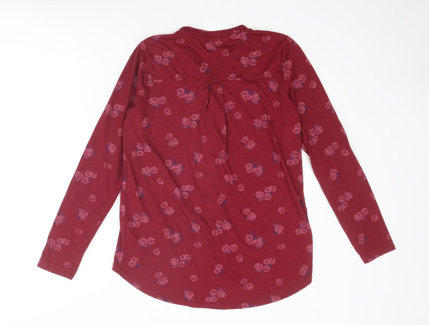 Womens UK Size 8 Plum Tree Red Basic Button-Up