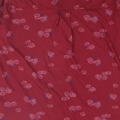 Womens UK Size 8 Plum Tree Red Basic Button-Up