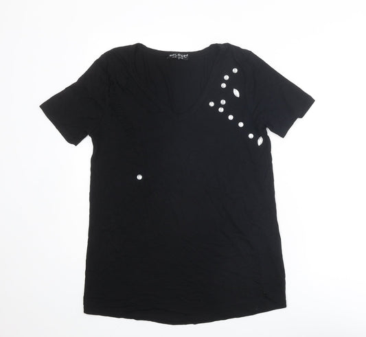 Womens UK Size 10 Select Black Basic T-Shirt