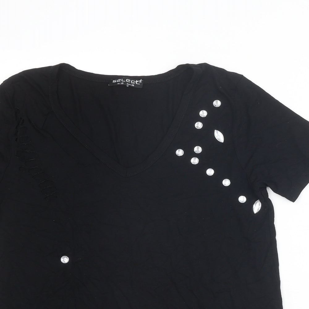 Womens UK Size 10 Select Black Basic T-Shirt
