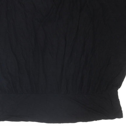 Womens UK Size 16 Red Herring Black Basic T-Shirt