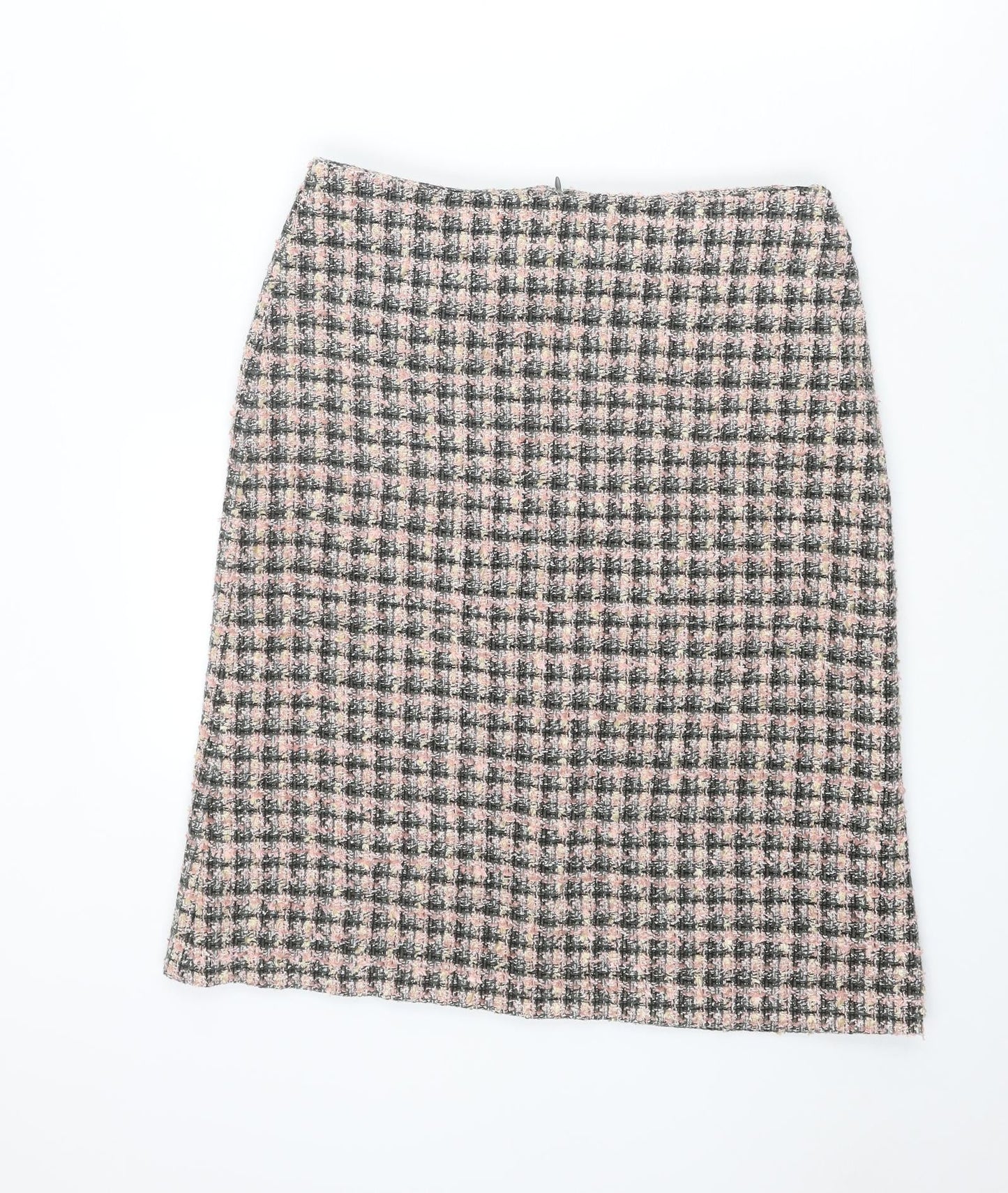 BHS Womens Multicoloured Geometric Acrylic A-Line Skirt Size 12 Zip