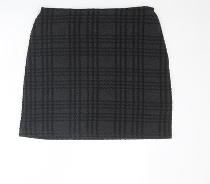 Marks and Spencer Womens Grey Geometric Polyester A-Line Skirt Size 16