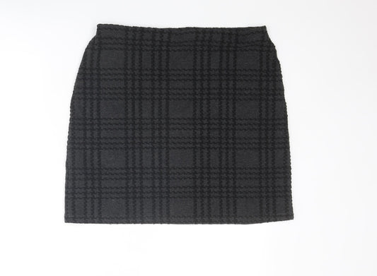 Marks and Spencer Womens Grey Geometric Polyester A-Line Skirt Size 16