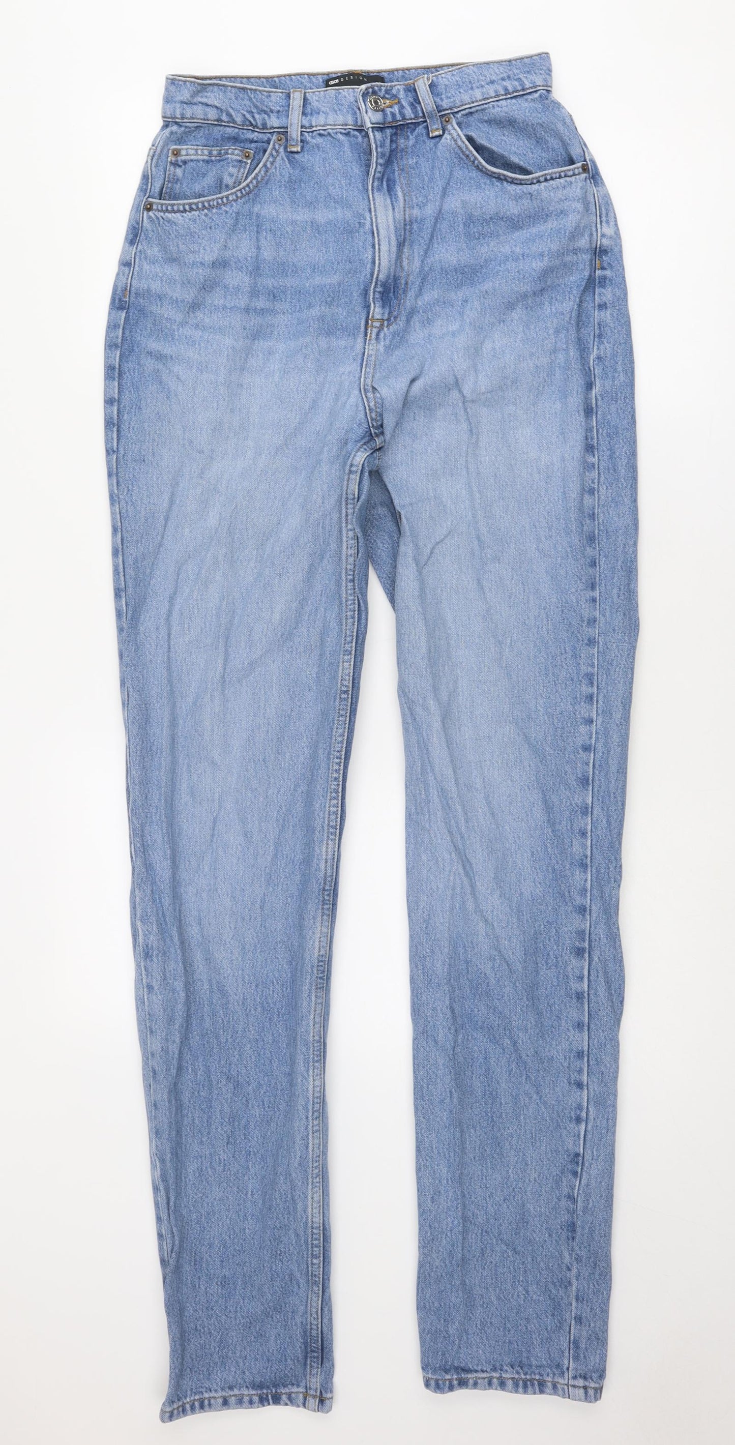 ASOS Womens Blue Cotton Straight Jeans Size 28 in Regular Zip