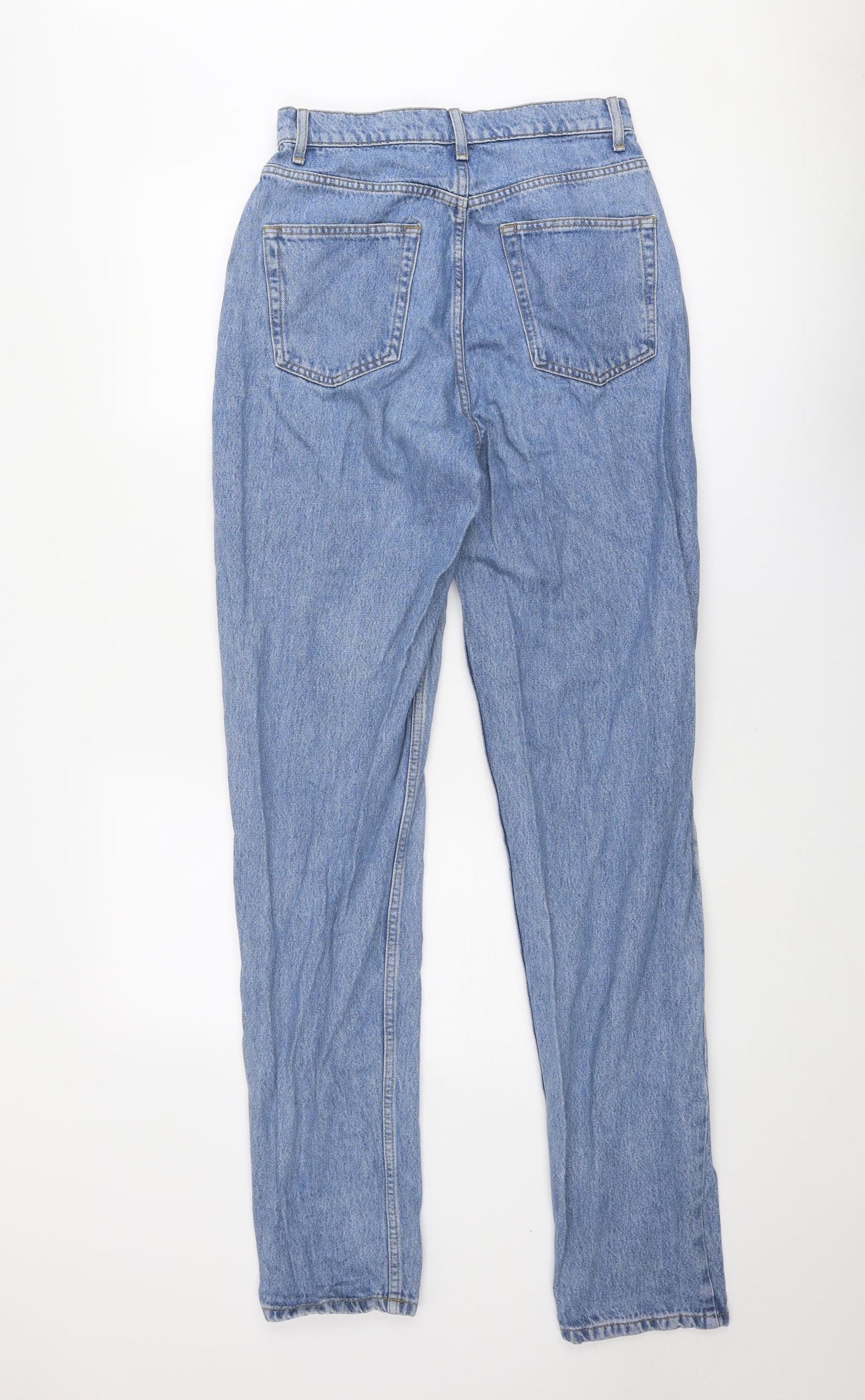 ASOS Womens Blue Cotton Straight Jeans Size 28 in Regular Zip