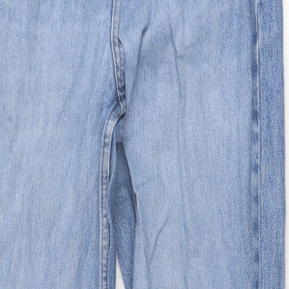 ASOS Womens Blue Cotton Straight Jeans Size 28 in Regular Zip