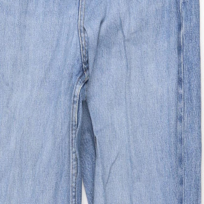 ASOS Womens Blue Cotton Straight Jeans Size 28 in Regular Zip