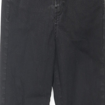 Topshop Womens Black Cotton Skinny Jeans Size 30 in Regular Zip