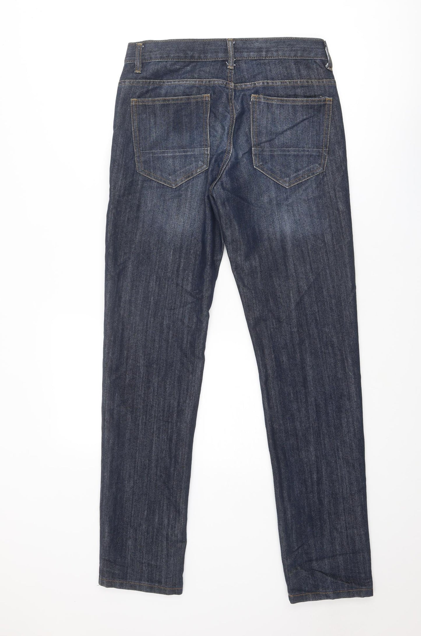 Denim & Co. Mens Blue Cotton Straight Jeans Size 30 in Regular Button