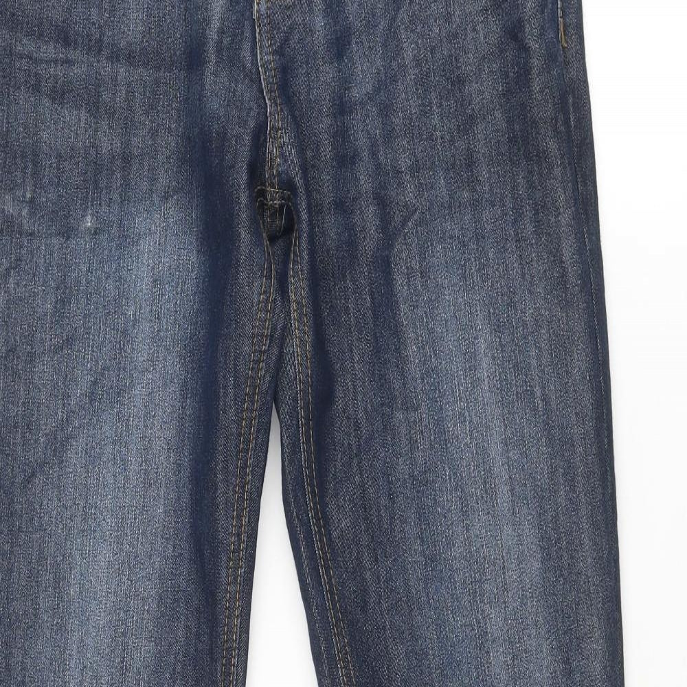 Denim & Co. Mens Blue Cotton Straight Jeans Size 30 in Regular Button