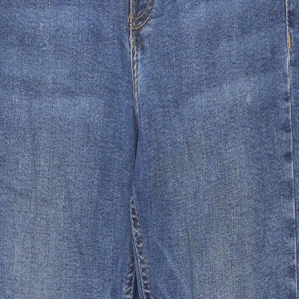 Topshop Womens Blue Cotton Skinny Jeans Size 28 in Regular Zip