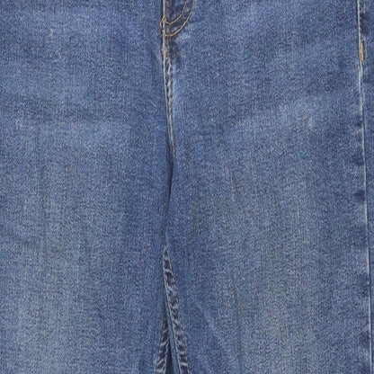 Topshop Womens Blue Cotton Skinny Jeans Size 28 in Regular Zip