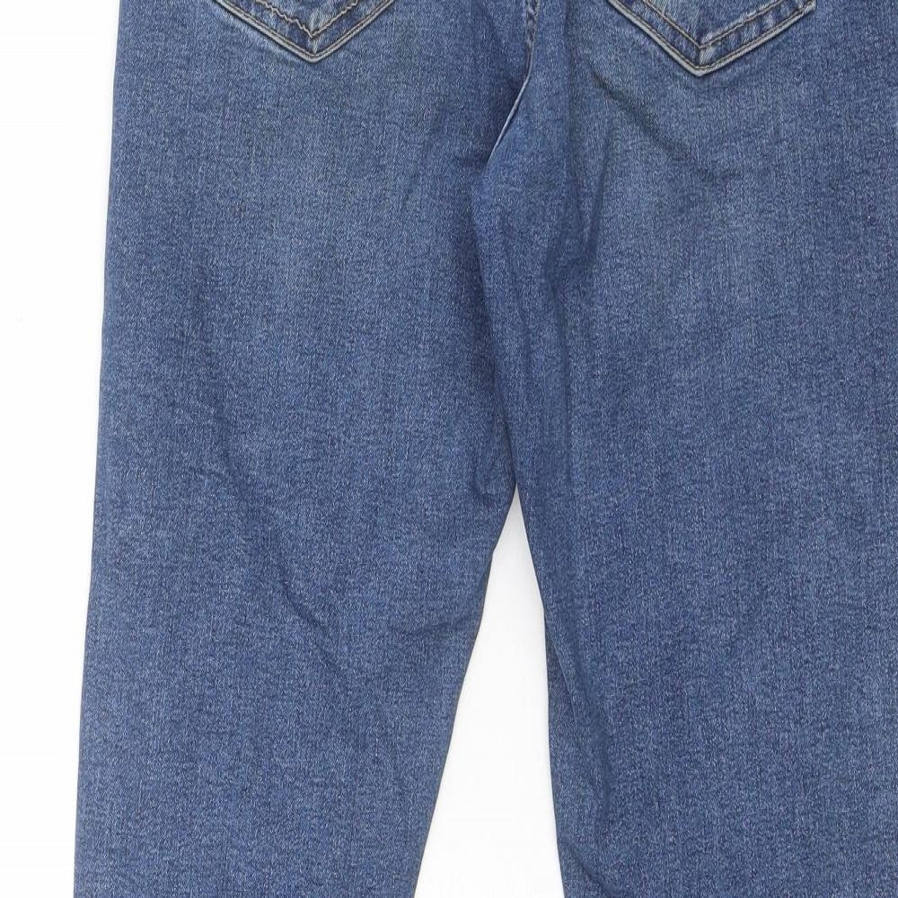 Topshop Womens Blue Cotton Skinny Jeans Size 28 in Regular Zip