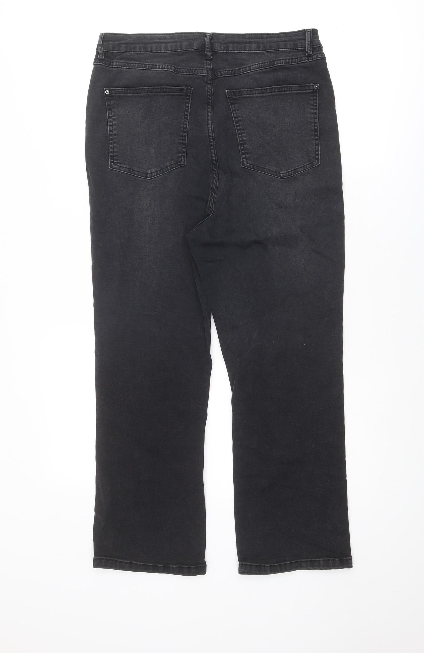 Urban Bliss Womens Black Cotton Straight Jeans Size 14 Regular Zip