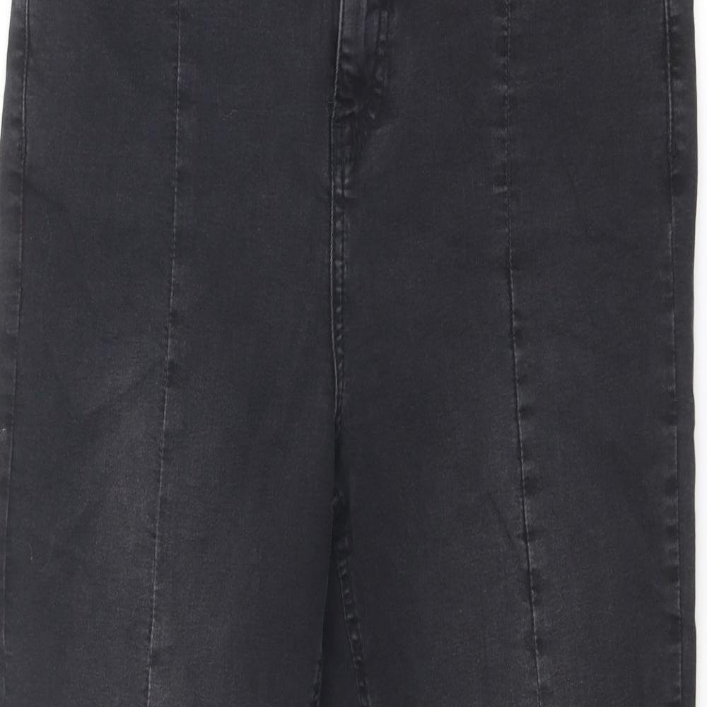Urban Bliss Womens Black Cotton Straight Jeans Size 14 Regular Zip