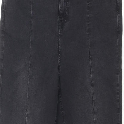 Urban Bliss Womens Black Cotton Straight Jeans Size 14 Regular Zip