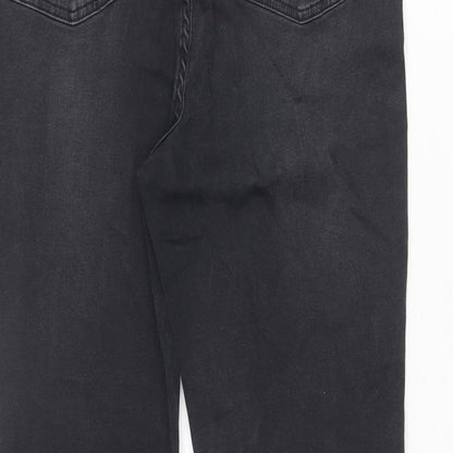 Urban Bliss Womens Black Cotton Straight Jeans Size 14 Regular Zip