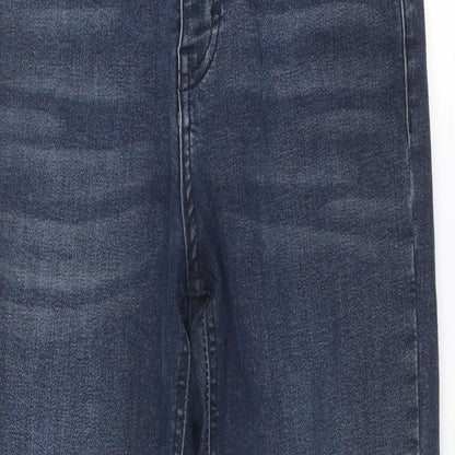 Topshop Womens Blue Cotton Skinny Jeans Size 28 in Regular Zip